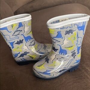 Carter's Gray and Blue Dinosaur Rain Boots